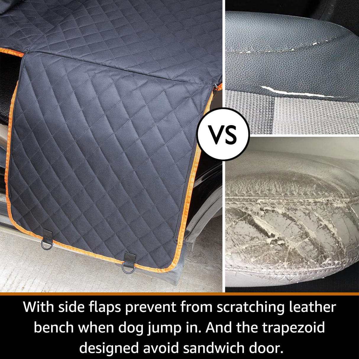 iBuddy Dog Car Seat Covers 100% Waterproof, Dog Seat Cover with Side Flaps from Scratching, Pet Seat Cover for Back Seat of Car/SUV/Truck Machine Washable…