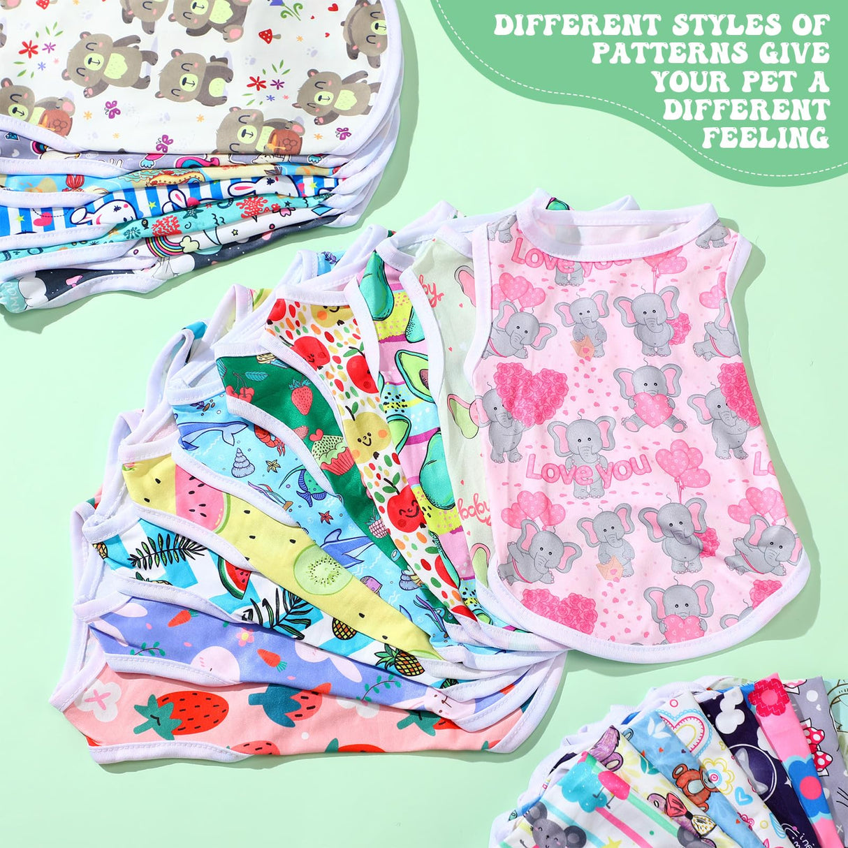 Paterr 25 Pcs Dog Shirts Printed Puppy Clothes Breathable Cartoon T Shirt for Dog Soft Puppy Clothing Lovely Pet Shirts Outfits for Pet Dogs Cats Summer Party Holiday, 25 Styles (Size: M)