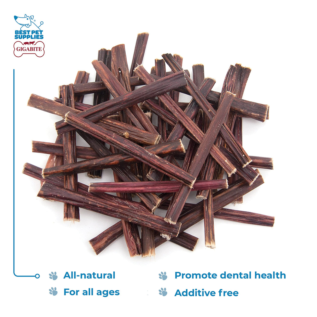 GigaBite Single Ingredient All Natural Free Range Bully Treats and Chews - Bully Sticks/Bladder Sticks/Beef Esophagus by Best Pet Supplies - Esophagus Sticks (6 Inch), Pack of 40
