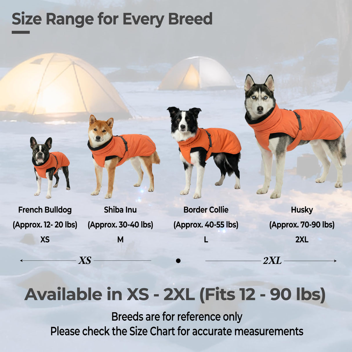 SKIPGEAR Dog Winter Coat, Warm Puffer Jacket with Fur-Safe Buckle & Leash Hole for Cold Weather, Water-Repellent Snow Vest, Breathable Thermal Apparel for Hiking & Active Dogs (Aurantium, Medium)