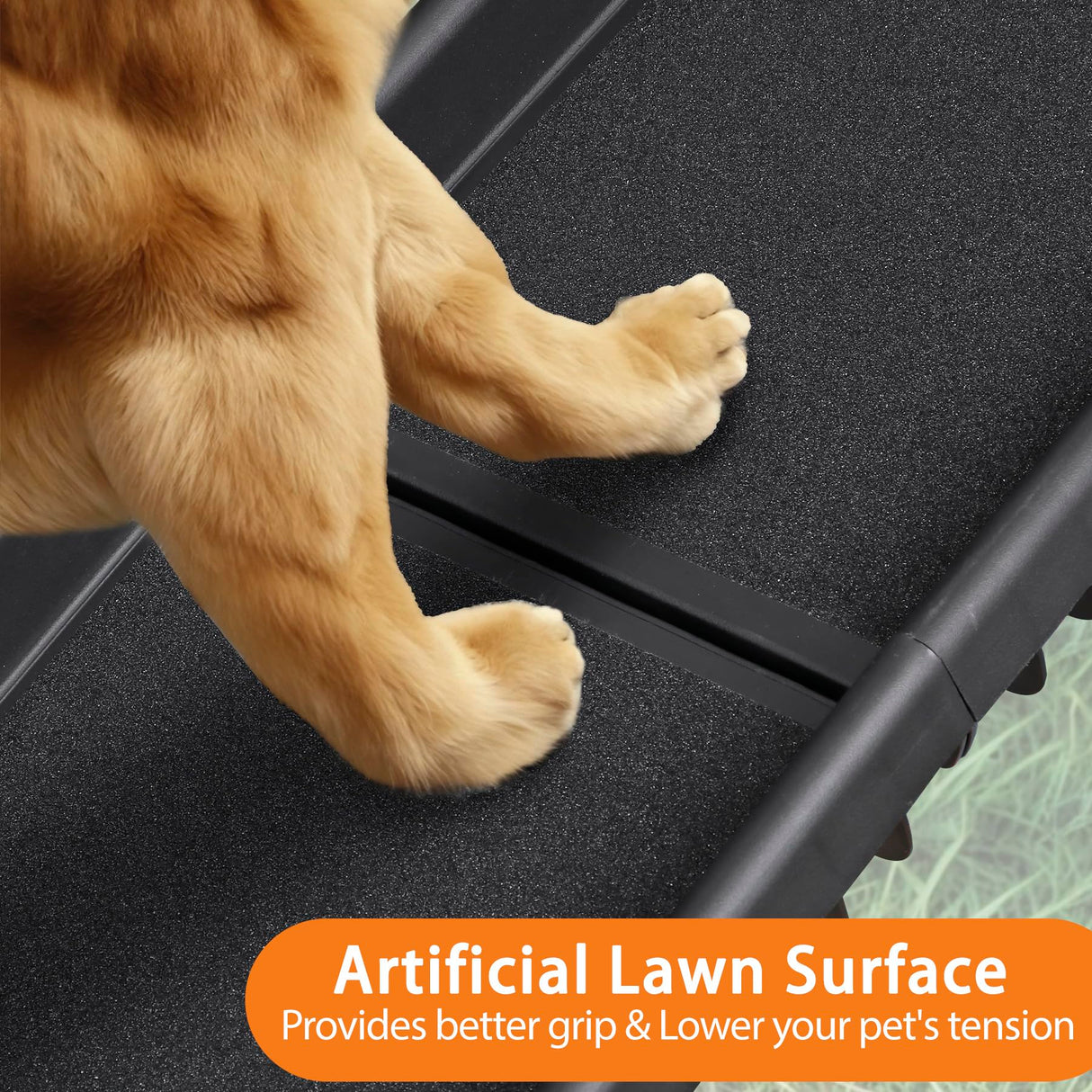 JupiterForce Folding Dog Ramp for Car, Non-Slip Pet Ramp with High Traction Surface, Portable & Lightweight Dog Ramps for SUV, Truck & Bed, Supports Large & Small Dogs
