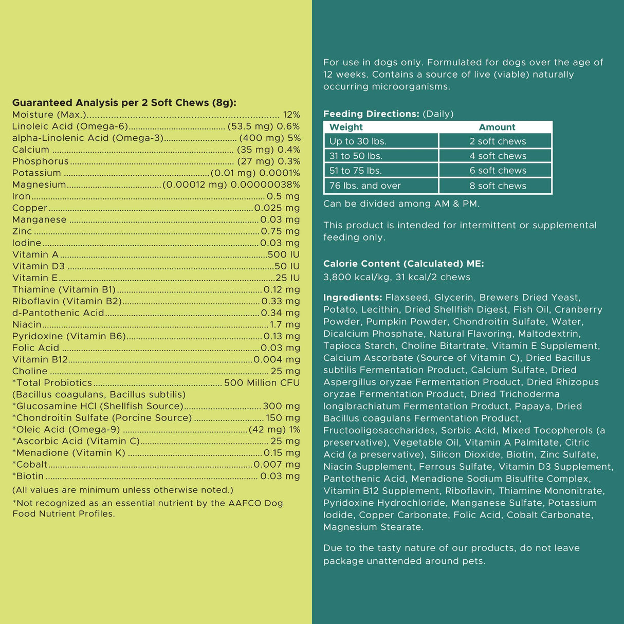 12-in-1 Multivitamin for Dogs - 60 Puppy and Senior Dog Vitamin and Supplement Soft Chews for Hip and Joint - Advanced Formula with Glucosamine, Omega 3,6,9, Vitamins, Probiotics, and More
