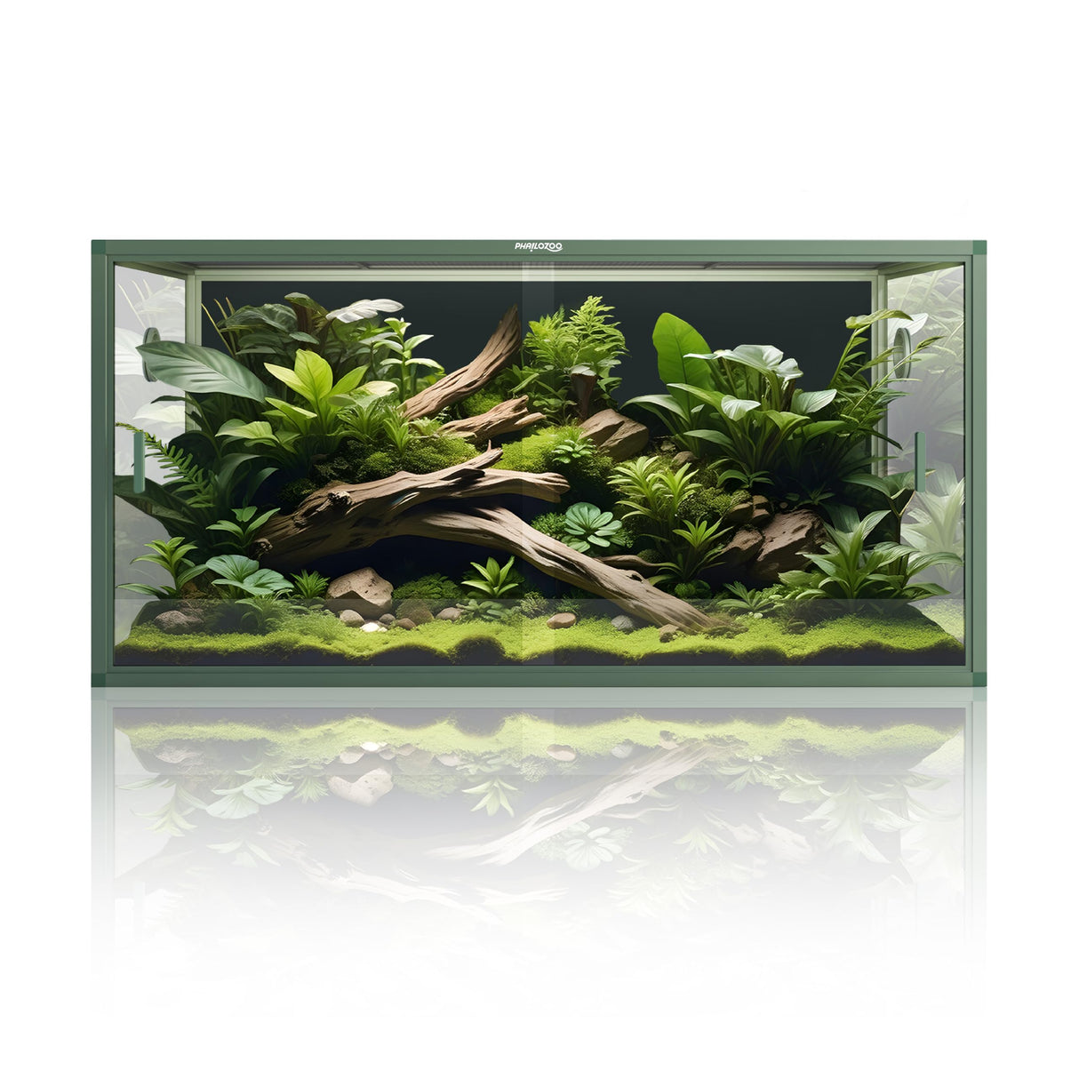 Phailozoo 120 Gallon Bearded Dragon Tank,48" x 24" x 24" Reptile Tank with Sliding Door Top Screen Ventilation, Front Opening Reptile Enclosure for Easy Maintenance