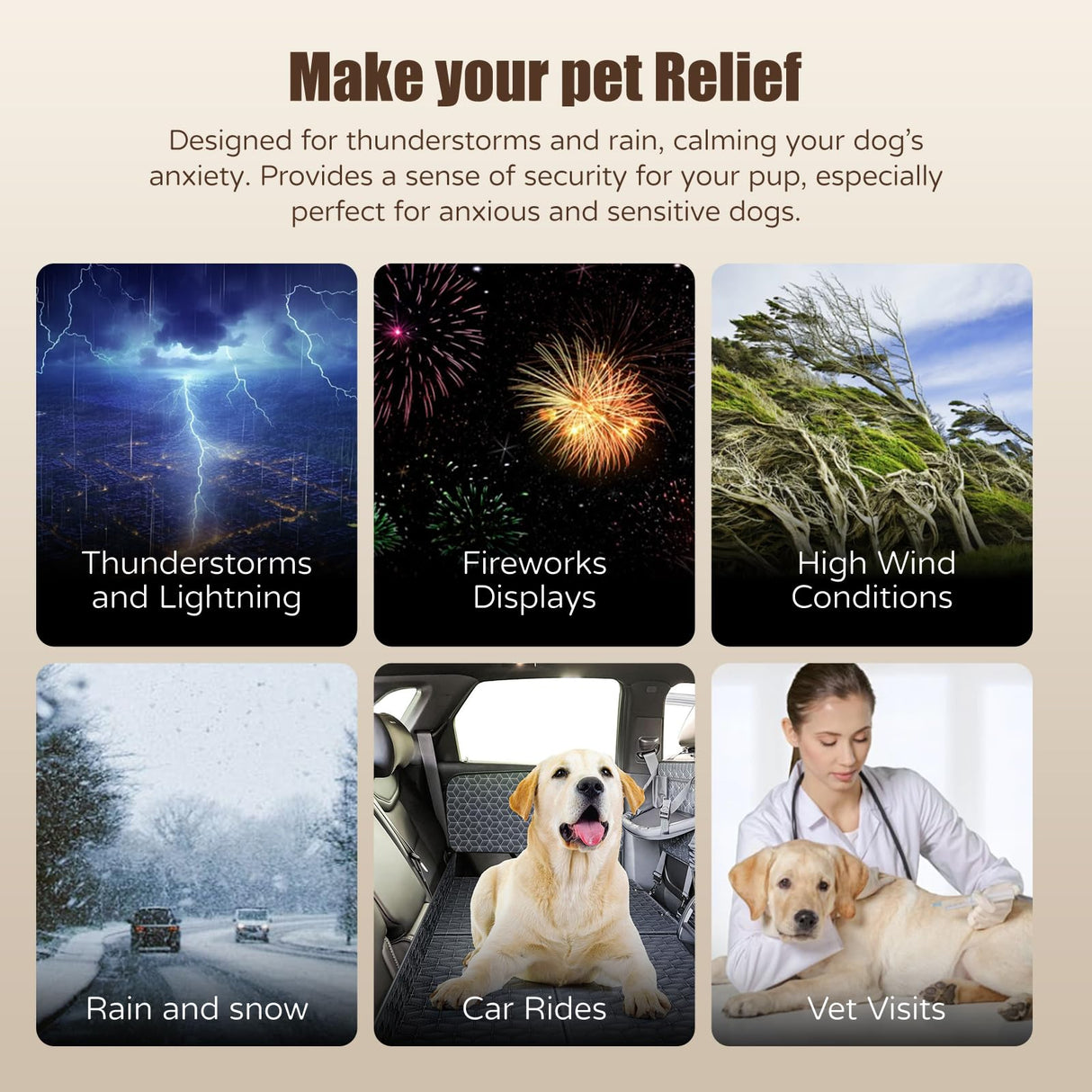 Harbyel Dog Calming Hoodie - Windproof Rainproof Noise Reducing Ear Hat for Thunderstorms & Bath