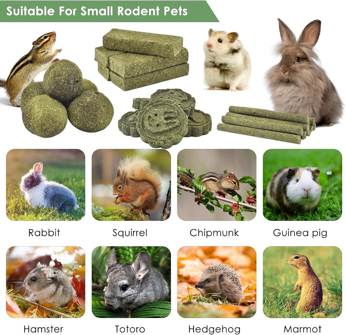 ERKOON 50Pcs Bunny Chew Toys, 100% Natural Timothy Hay Biscuit&Treats Sticks, Chew Toy for Teeth for Rabbit Chinchilla Guinea Pig Hamster Gerbil Squirrel, 17oz