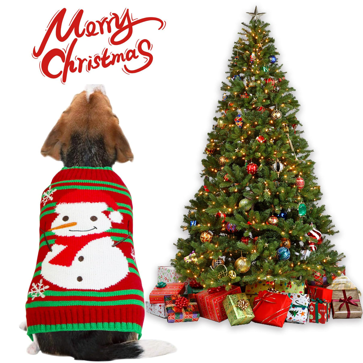 3 Pack Dog Thanksgiving Christmas Sweater, GOYOSWA Dog Thanksgiving Christmas Outfit Holiday Turkey Santa Snowman Knitted Holiday Sweaters for Small Medium Large Dogs Pets (Medium)