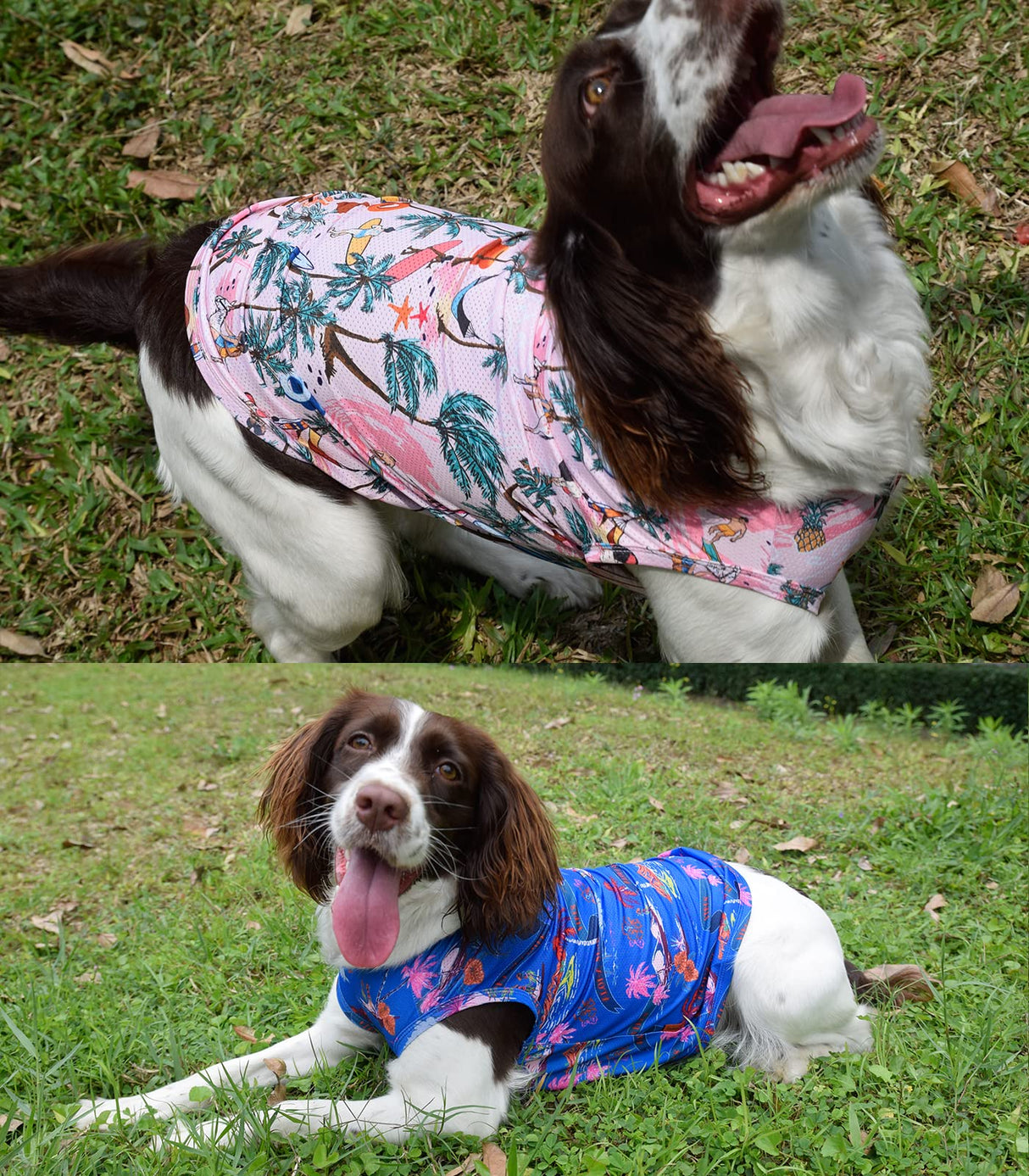 Uadonile Dog Cooling Shirts, Medium Dog ShirtsDog Clothes for Boy Girl Dogs, Dogs Cooling T-Shirts for Pug, Pitbulls, Dog Summer Shirts Hawaiian, M, 2 Pcs