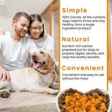 Load image into Gallery viewer, Olewo Original Carrots for Dogs – Fiber for Perfect Poop, Dehydrated Dog Food Toppers for Picky Eaters, Natural Skin & Coat Support, Multivitamin, Probiotics for Digestive & Gut Health, 2.2 lbs
