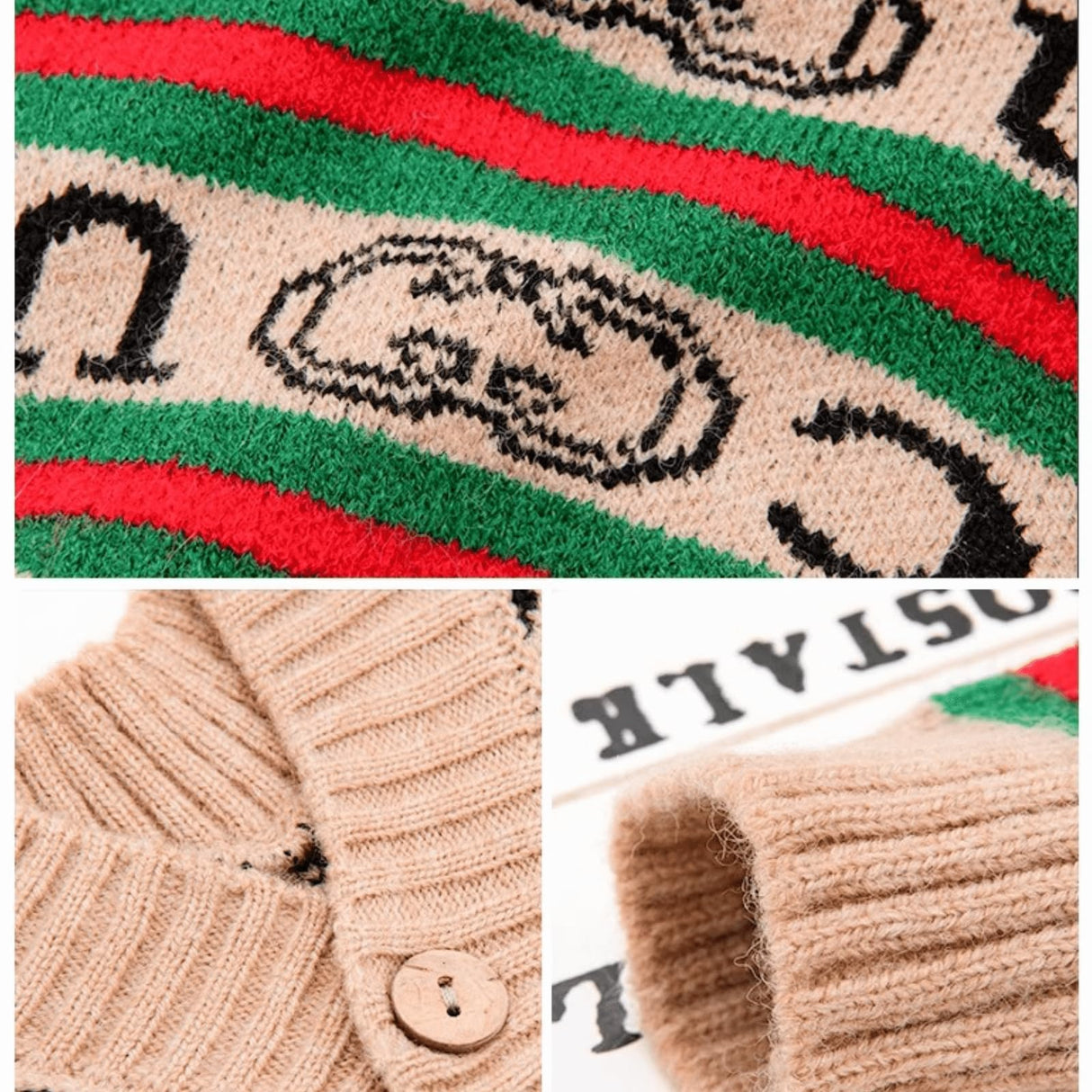 Cute Knitted Cat Sweaters Warm Striped Dog Apparel Thickened Winter Kitten Sweaters for Indoor Cats and Small Dogs (Stripe 2,M (3.3-5.5lbs))