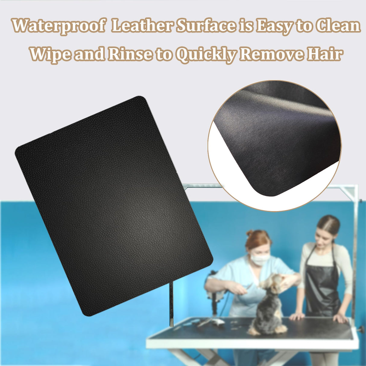 Xinhw 24 X 48inch Non-Slip Rubber Dog Grooming Mat, Portable Soft Pet Grooming Table Mat, Waterproof Easy Clean