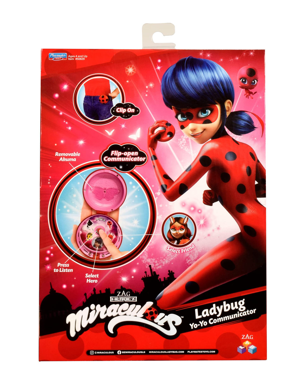 Miraculous Bandai Ladybug Yoyo Communicator, Ladybug Accessories Toy Phone for Role Play Fun, Tales of Ladybug & Cat Noir Kids Toys for Dress Up Games, Ladybug Gift