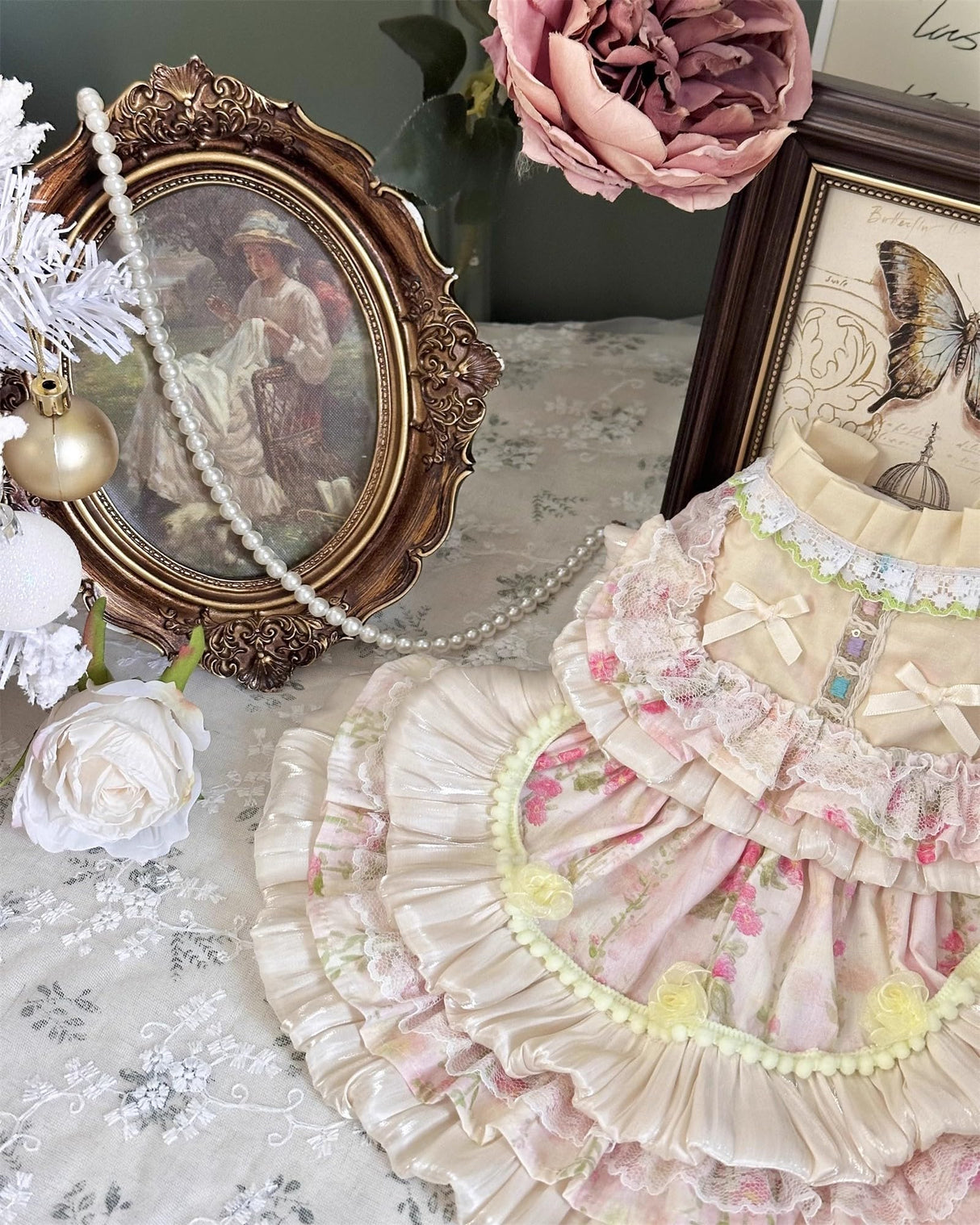 MaruPet Elegant Princess Lace Dress Tutu Queen Style with Bowknot for Small, Extra Small Dog Teddy, Pug, Chihuahua, Shih Tzu, Yorkshire Terriers K-Pink X-Large
