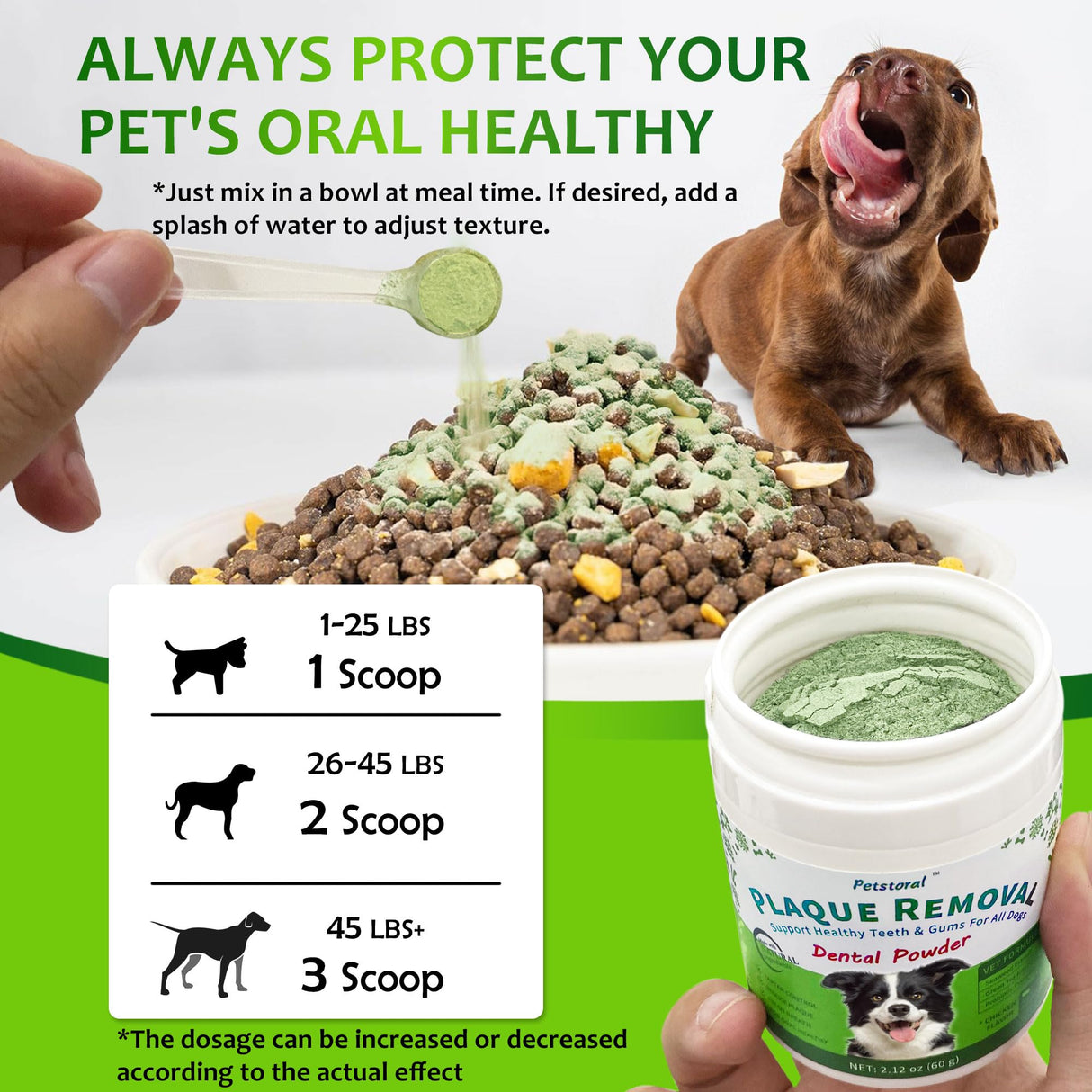 Petstoral Plaque Removal Natural Dental Powder for Cats - Cat Dental Care and Bad Breath Treatment, Chicken Flavour - Cat Teeth Cleaning Powder