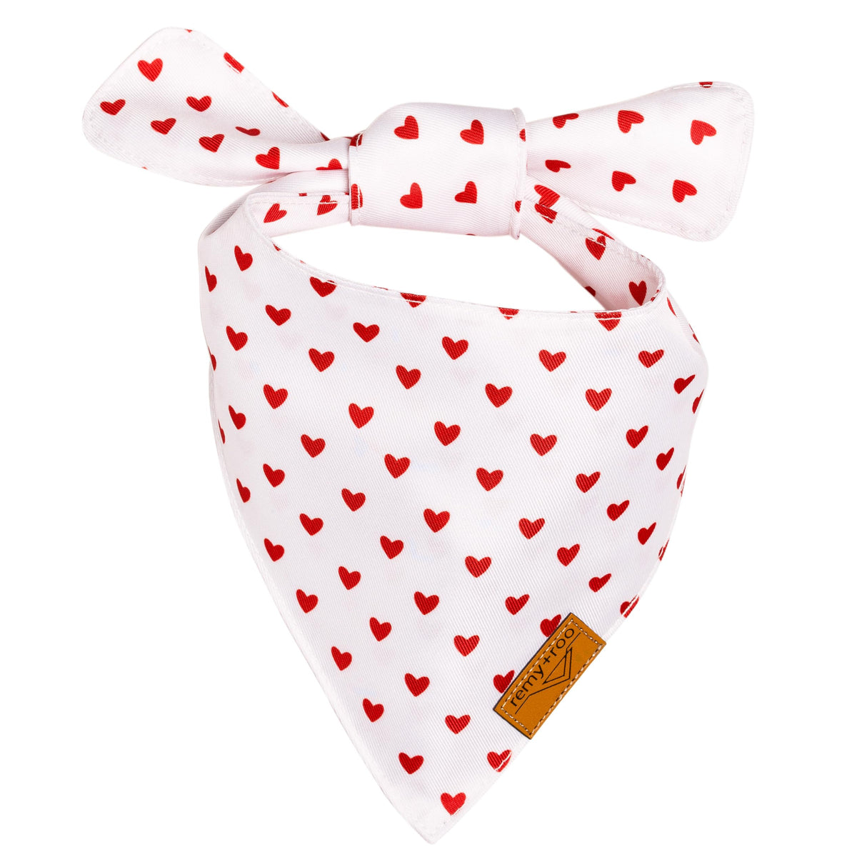 Remy+Roo Valentines Dog Bandana- 2 Pack | Premium Durable Fabric Valentines Bandanas for Dogs | Adjustable Fit | Multiple Sizes Offered (X-Large, XOXO)