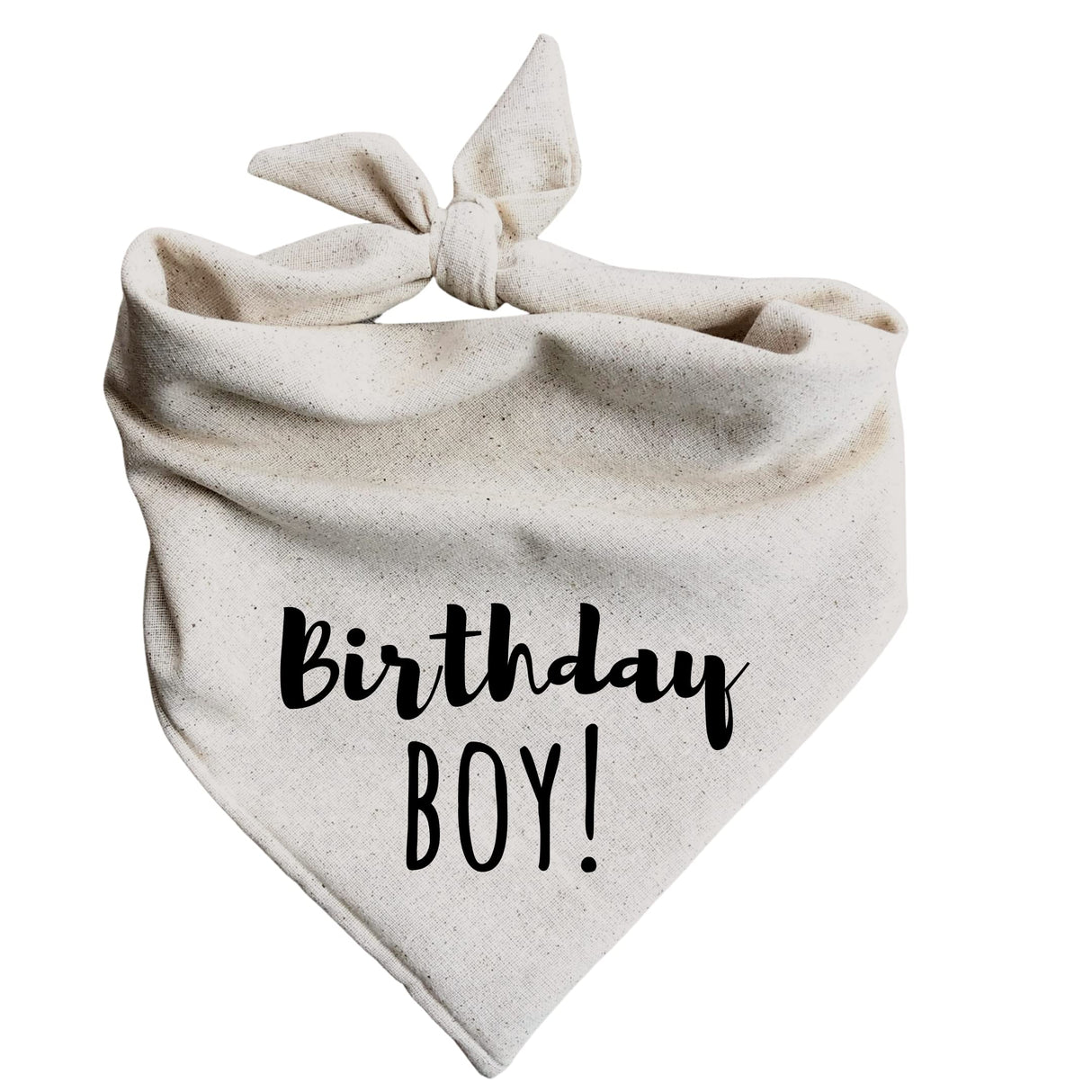 Dog Bandana Birthday Boy Barkday Pawty Attire Oatmeal Beige Boho Simple (Medium)