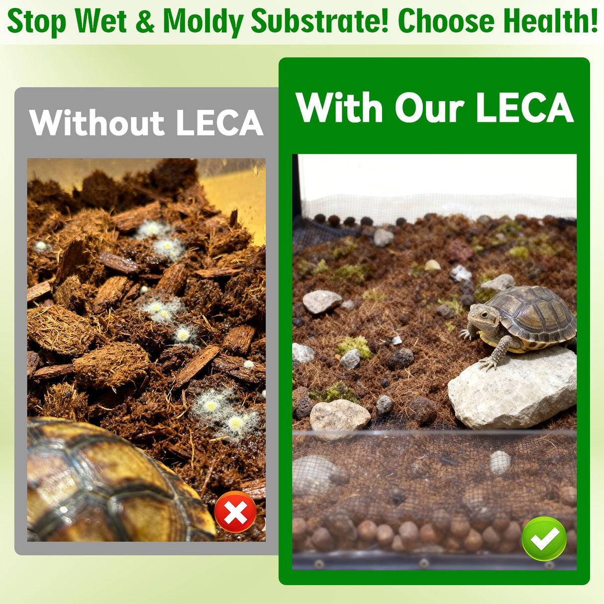 Halatool Reptile Substrate 8QT Leca Clay Pebbles for Reptiles Organic Hydroballs Bioactive Drainage Layer Terrarium Bedding for Leopard Gecko Tortoise Frog Lizard Ball Python