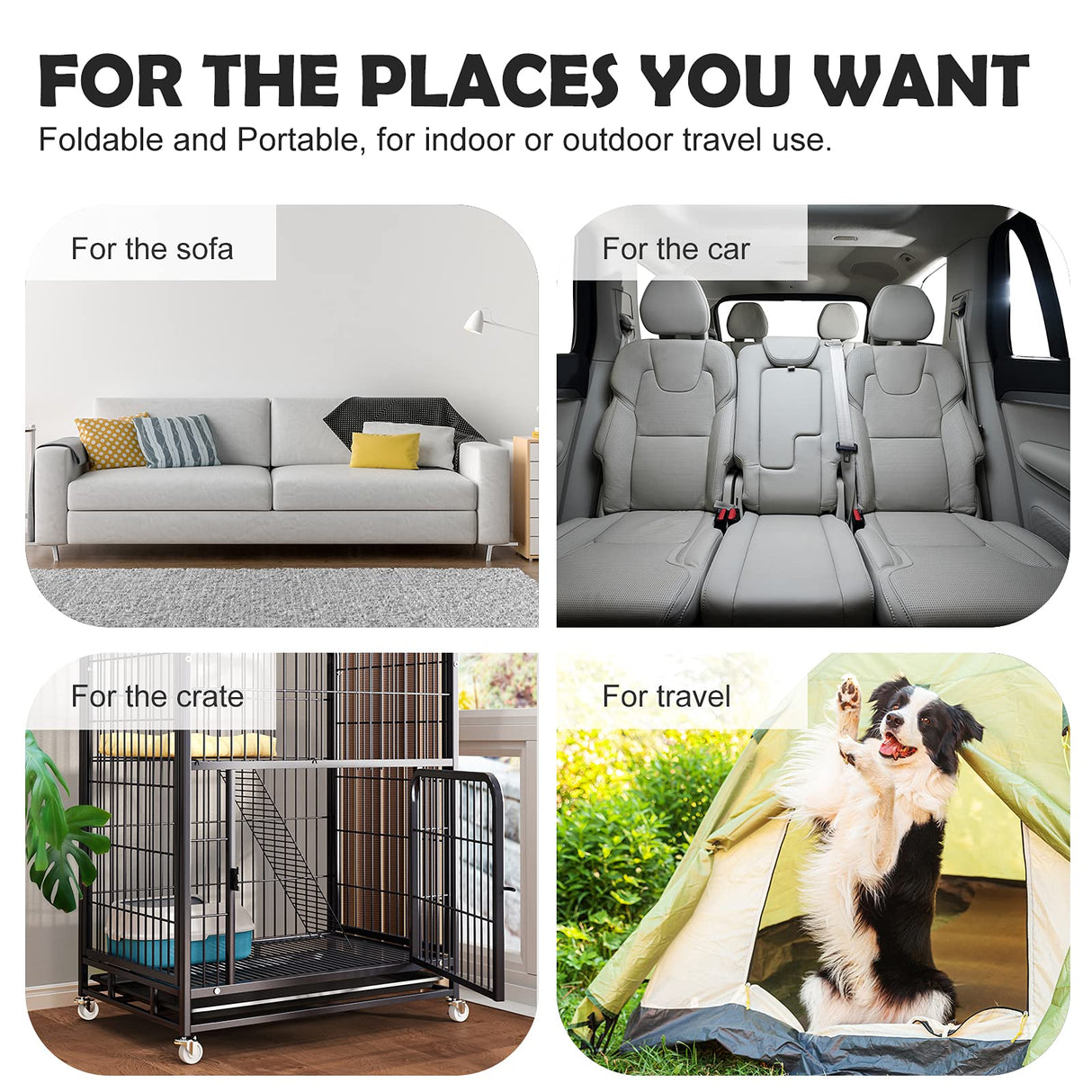 JoicyCo Dog Bed Soft Dog Crate Bed Pad Mat, 48 in Non Slip Bottom Washable Beds for Extra Large Dogs, Pet Bed Mattress Kennel Pad, Dark Red