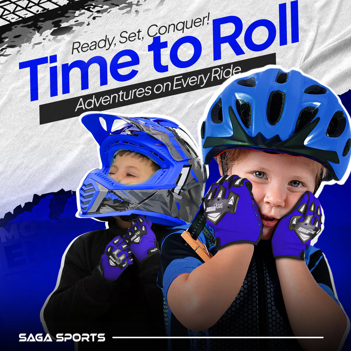 SAGA SPORTS Youth Motocross Gloves β Pro-Grade Protection for Dirt Bike & BMX Riders | High-Performance Gear for Boys & Girls | Built for Future Champions