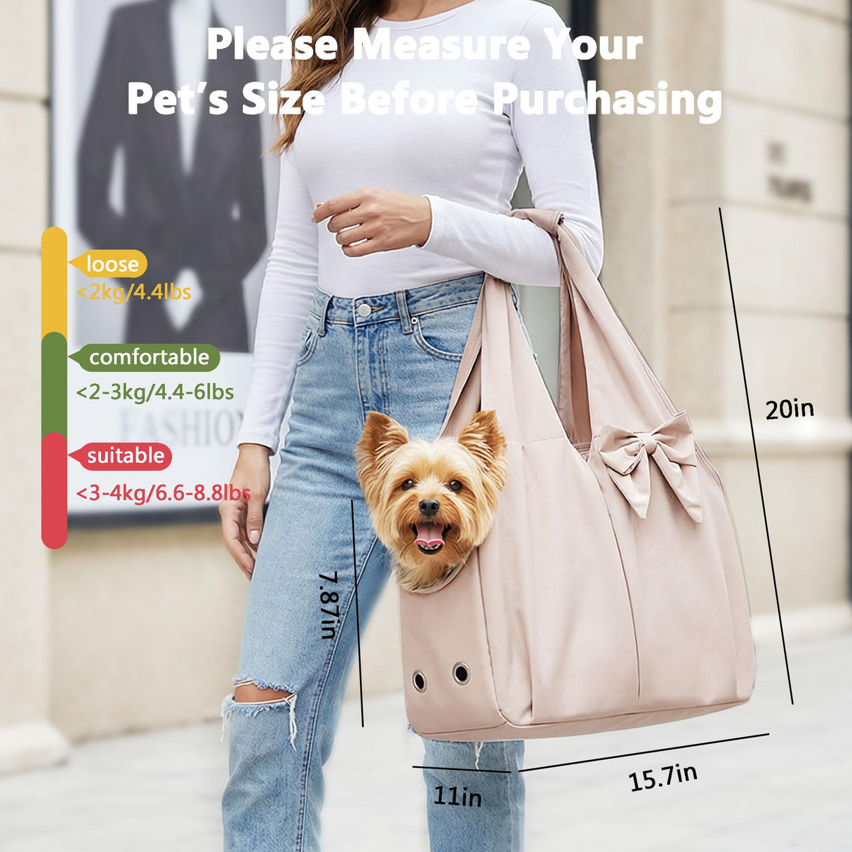 Dog Purse Carrier for Small Dogs, Soft Dog Tote Bag Carrier with 4 Large Pockets, No Collapse, Lightweight, Smart Zipper Lock, Comfortable Puppy Cats Rabbit Carrier for Travel, Outdoor(Pink)