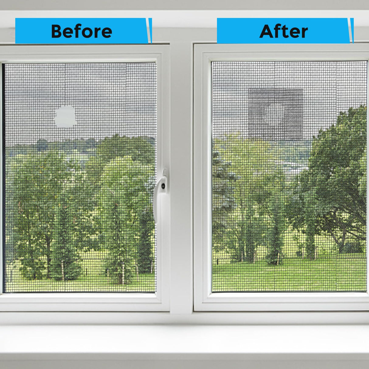 Secopad Black Window Screen Repair Tape, 2 in X 30 FT (360IN) Screen Repair Kit for Windows or Doors, Strong Adhesive Fiberglass Mesh Patch Tape