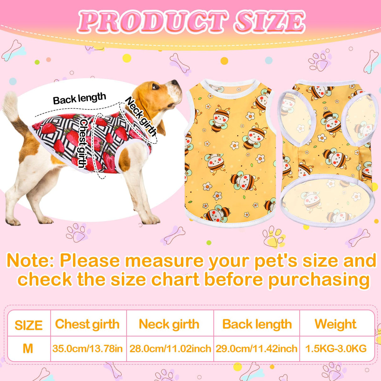 Yeyeplum 42 Pcs Dog Shirts Sleeveless, Soft Breathable Summer Puppy Clothes, Cute Printed Pet T-Shirt Vest Bulk Pack for Small Medium Large Dogs Pet Cat Hawaiian Clothing Daily Wear(M)