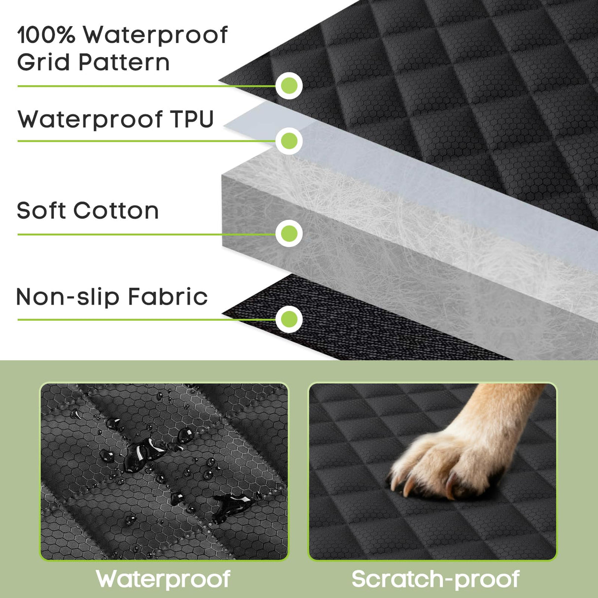 Smatto Dog Car Seat Cover, 2 Pack Waterproof Pet Front Seat Car Cover, Full Protection Dog Seat Protector with Side Flaps, Universal Size for Cars, Trucks, SUVs