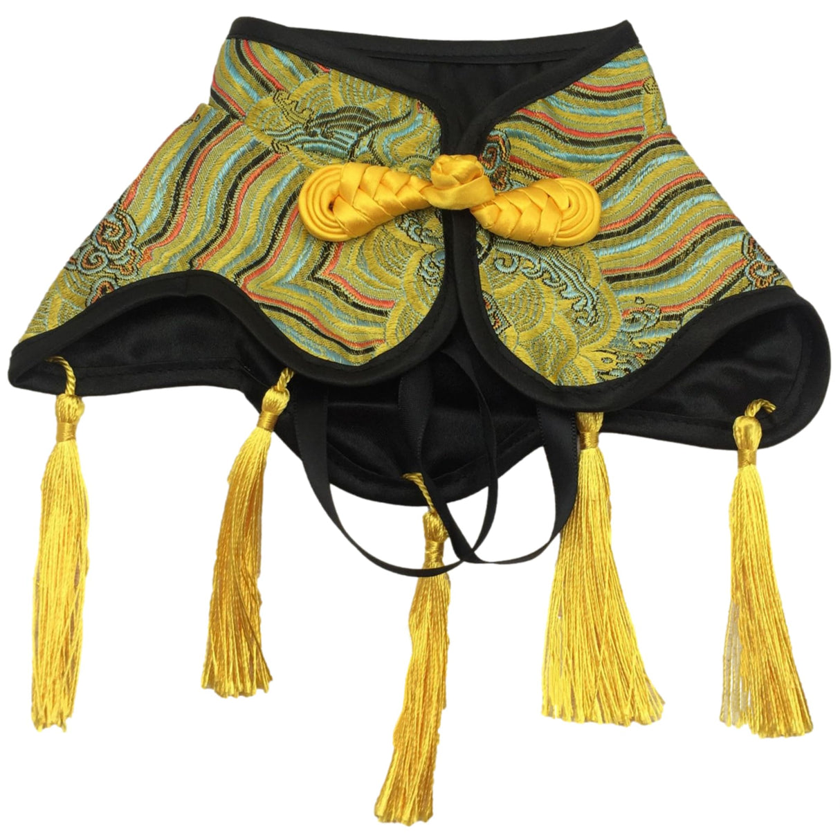 apott Dog Cloak Costume Cat Cape with Tassel Chinese Pet Apparel for Small Medium Large Puppy Kitten Halloween Christmas Yellow, 3XL