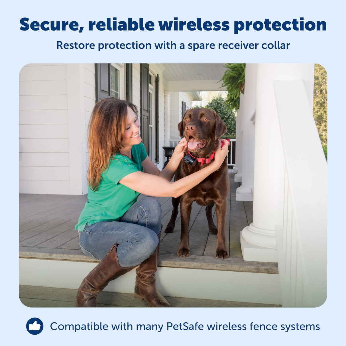 PetSafe Wireless Pet Containment System Receiver Collar - Battery-Operated & Waterproof - Adjustable Receiver Collar with 5 Correction Levels - for Dogs 5lb+