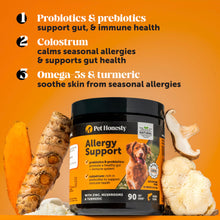 Load image into Gallery viewer, Pet Honesty Dog Allergy & Itch Relief - Advanced Itch Supplement with Probiotics for Dogs - Immune Support & Skin Relief for Seasonal Allergies - Natural Itchy Skin & Paw Relief - (Salmon, 90 Ct)
