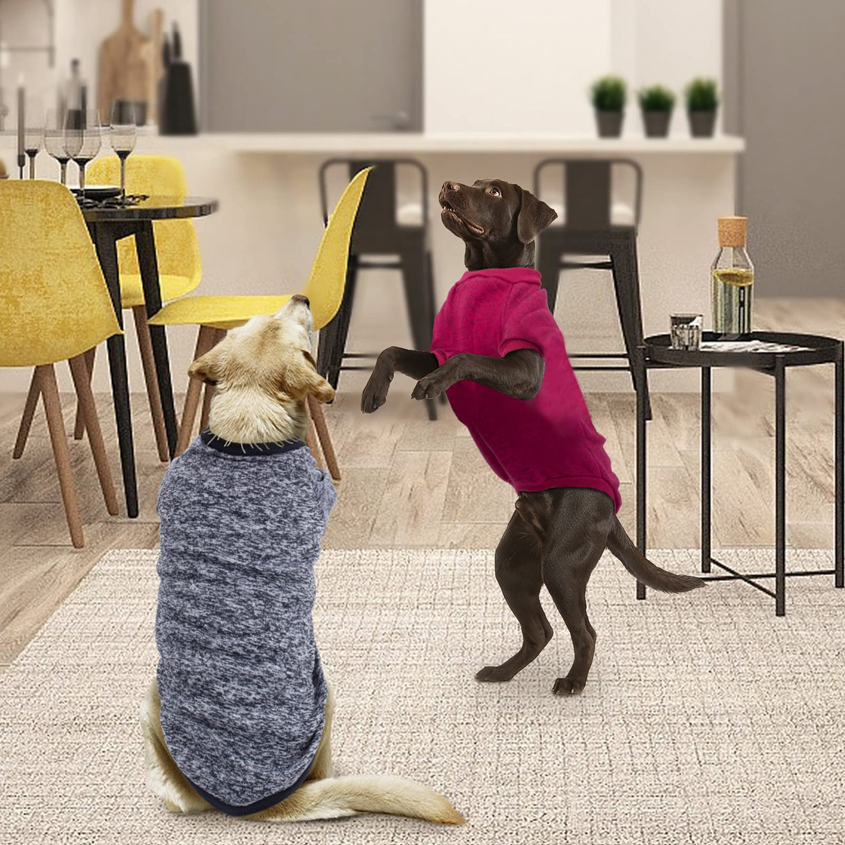 Rypet 2 Pack Large Dog Sweaters for Winter Dog Classic Knitwear Sweater Soft Thickening Warm Dogs Clothes for Medium Large Dogs
