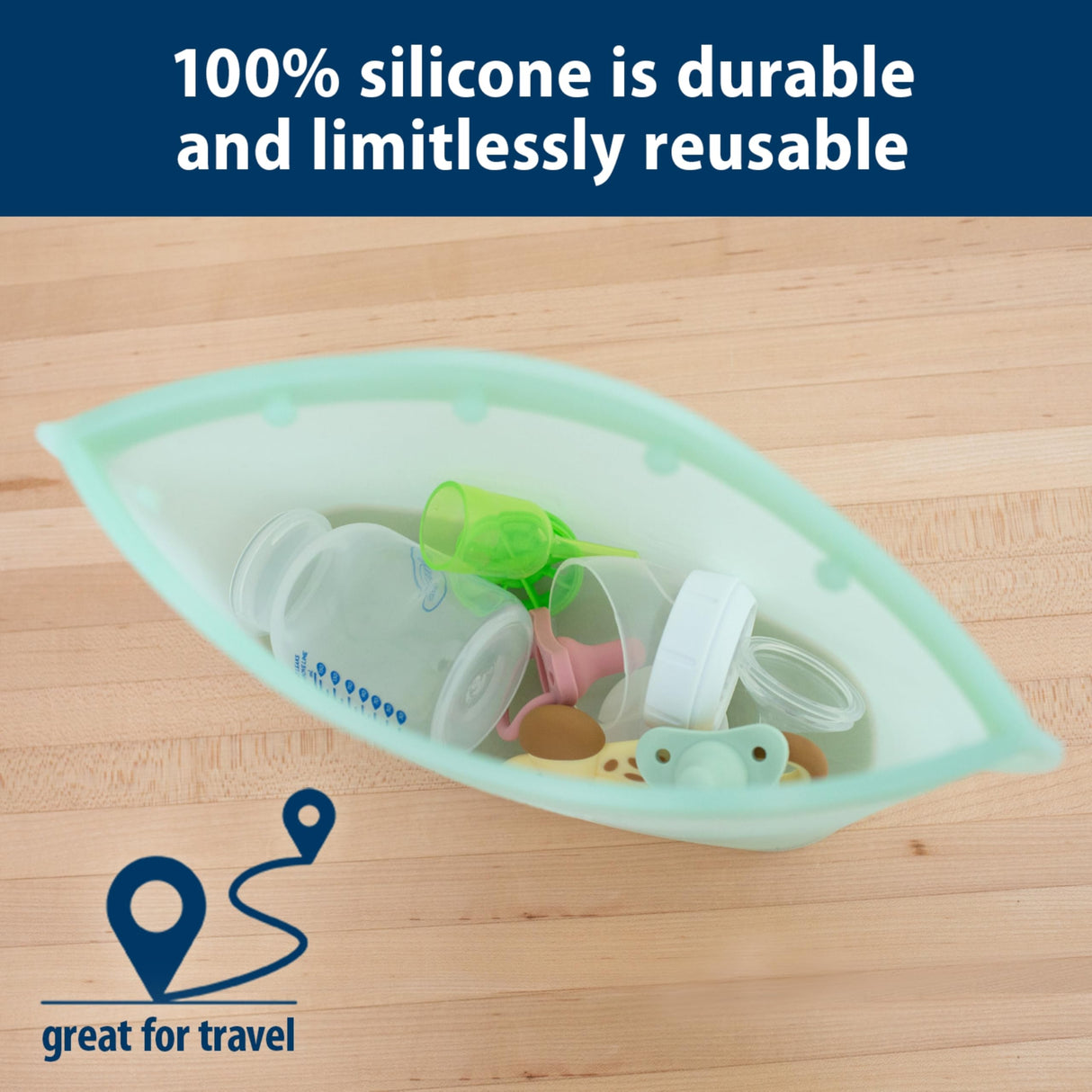 Dr. Brown's Microwave Steam Sterilizer Bag for Baby Bottles, Breast Pump Parts & Other Toddler Accessories, 100% Silicone, Reusable Sterilizing Bag