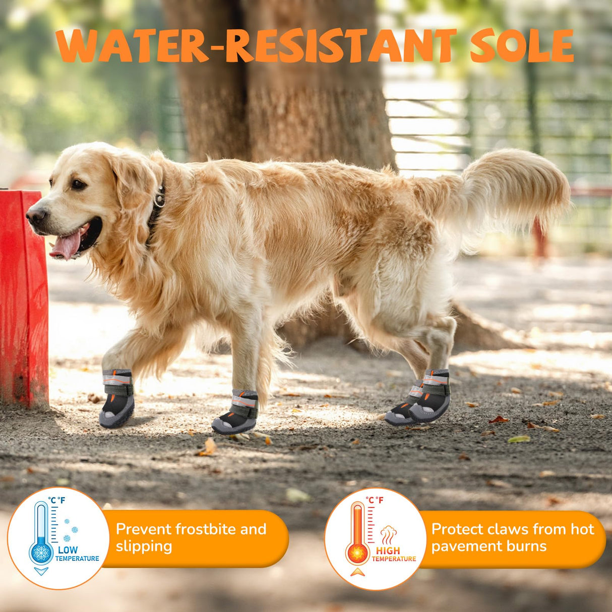 TEWIWAP Dog Shoes for Large Small Medium Dogs, Breathable Dog Booties for Outdoor Walking Hiking Anti-Slip Dog Boots Paw Protectors with Reflective Straps for Hardwood Floor Winter Snow Size 4