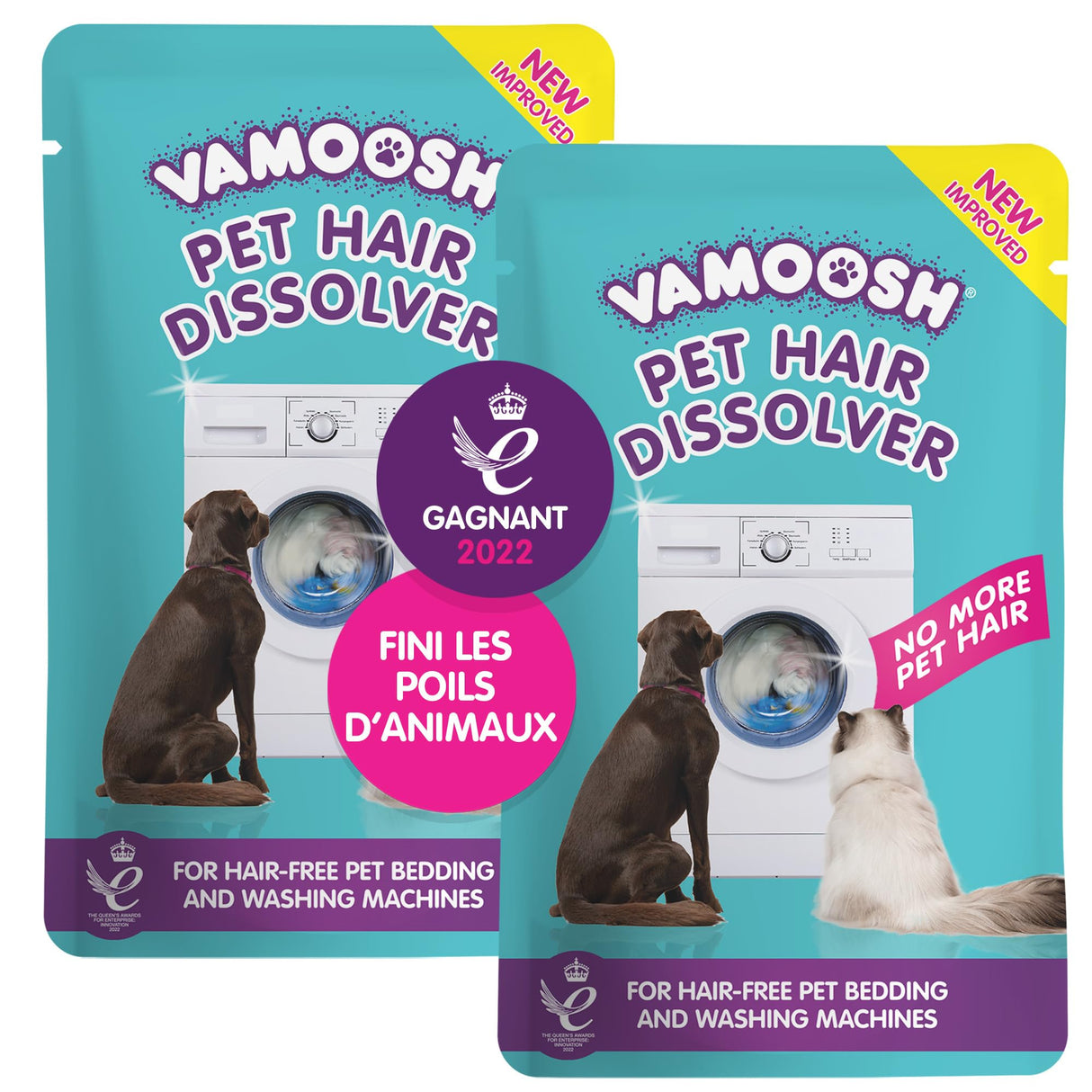 Vamoosh Pet Hair Dissolver | Pet Hair Remover for Washing Machines | Removes Odor Dissolves Dog, Cat, Animal Fur | Cleans Pet Bedding in Washing Machine | Easy to Use | 100g (Pack of 6)