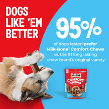 Load image into Gallery viewer, Milk-Bone Comfort Chews, Rawhide Free Dog Treats with Unique Chewy Texture and Real Beef, 16 Chews, Easy on Digestive System