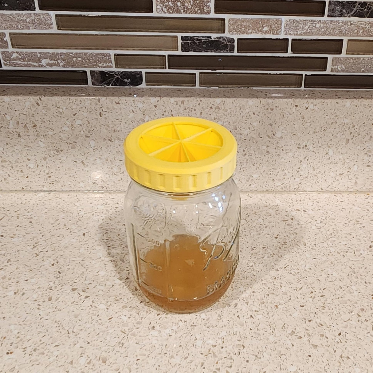 Screw On Mason Jar Lid Organic Fruit Fly Trap (Yellow)