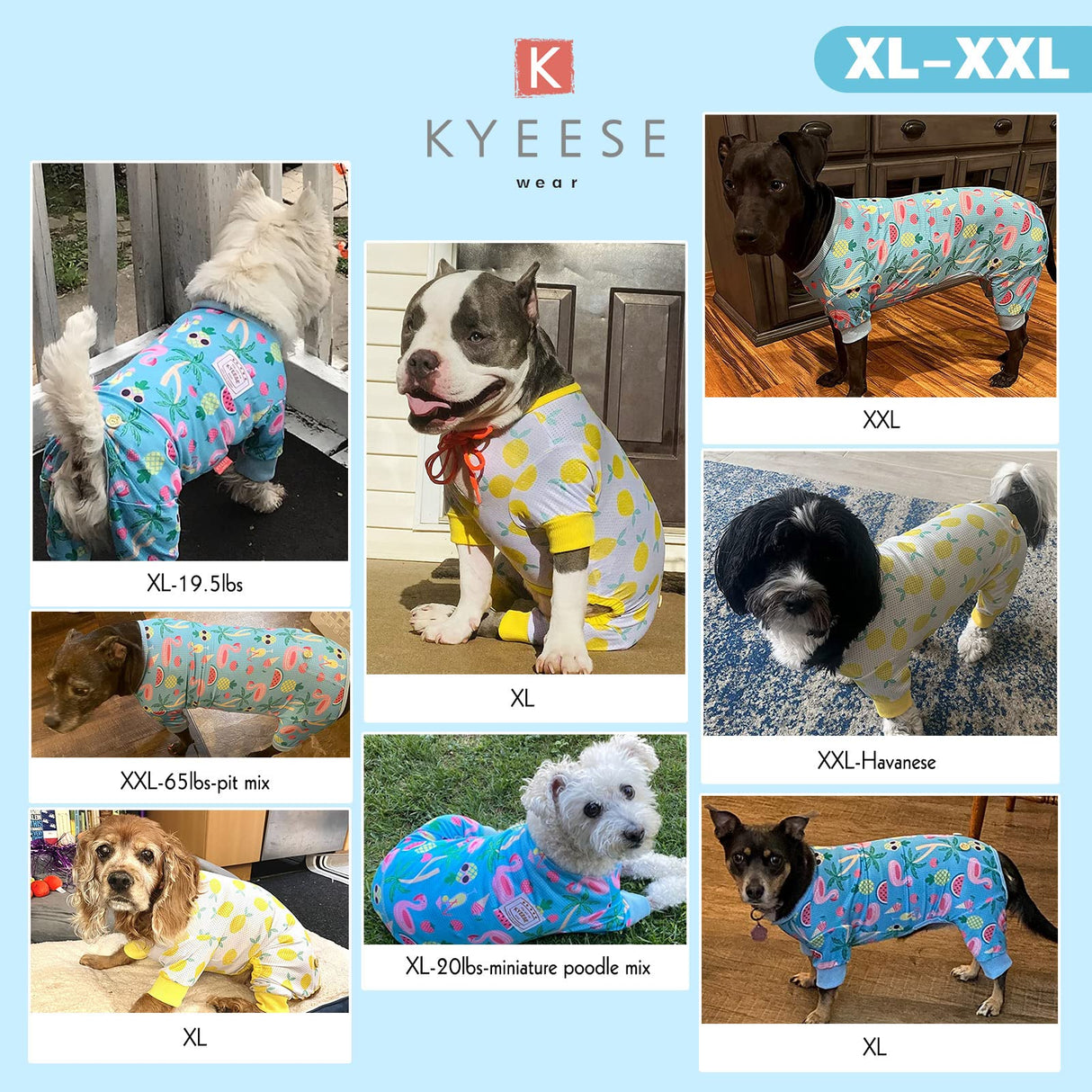 KYEESE Dog Pajamas, Lightweight Dog Pajamas for Small Medium Dogs, Breathable Mesh Dogs PJS Soft Onesie Clothes, Comfy Summer Sun Protection Jammies Pet Sleepwear, Pet Jumpsuit Outfit, Flamingo, XL
