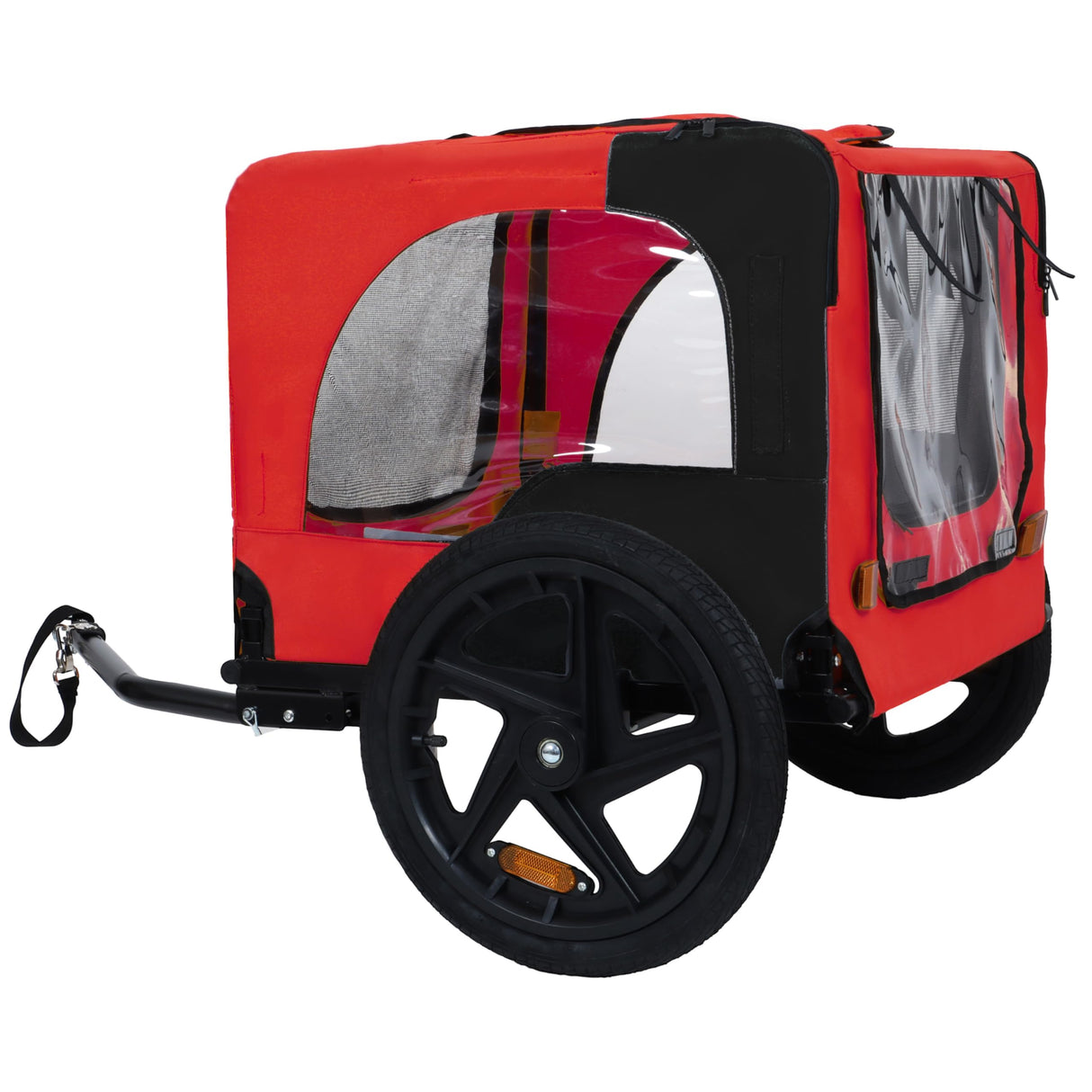 Heavy Duty Dog Bike Trailer with 16" All-Terrain Wheels & Universal Hitch, Foldable Pet/Cargo Carrier for Bicycles, Camping, Hiking (Red)