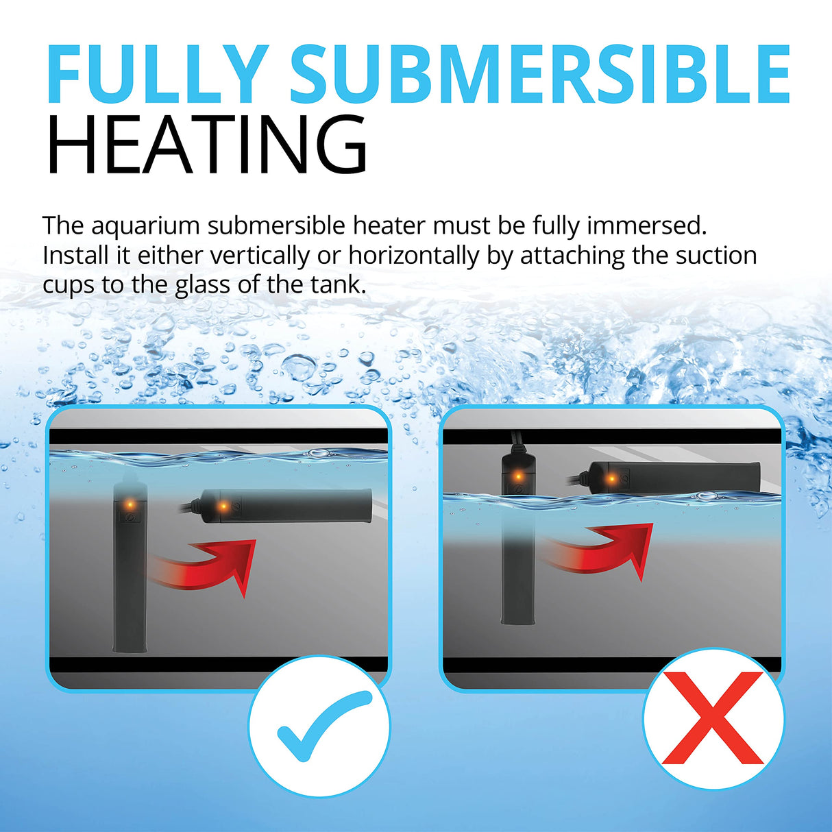 Fluval P50 Submersible Aquarium Heater – 50W, Preset 76-78°F for Freshwater & Saltwater Tanks up to 15 Gal, Shatterproof, Fully Submersible, LED Indicator, Durable & Safe Fish Tank Heater