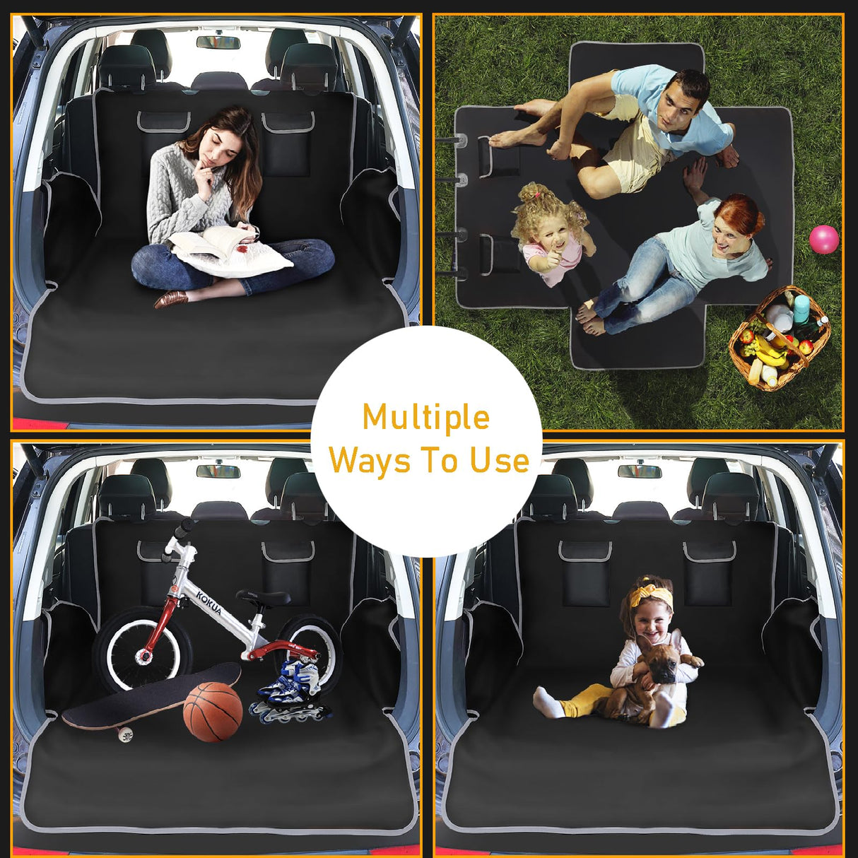 bytaoqipet Cargo Liner for Dogs Waterproof PetCargo Liner with Side Flaps Large SizeUniversal Fit Area with Side and BumperProtector SUV Pet Cargo Liner