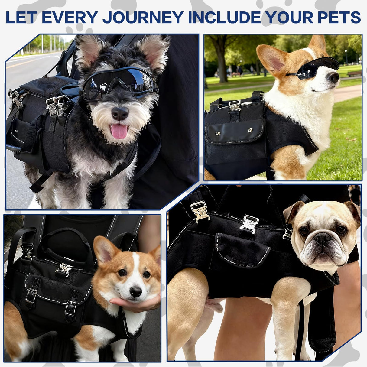 TIMIEEYA Dog Backpack Carrier for Dogs - Dog Carrier Backpack, Adjustable Padded Breathable Straps for Dogs, Disabled, Joint Injuries, Arthritis (18–30 lbs)