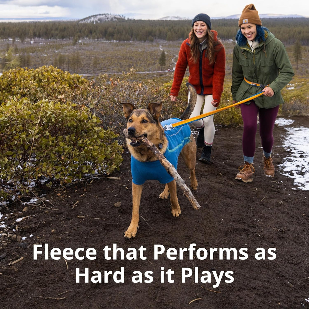 Ruffwear, Climate Changer Fleece Dog Jacket, Sleeved Silhouette for Core Heat, Quick‑Dry Fleece, Full‑Length Zip, Reflective Trim, Strata, Medium