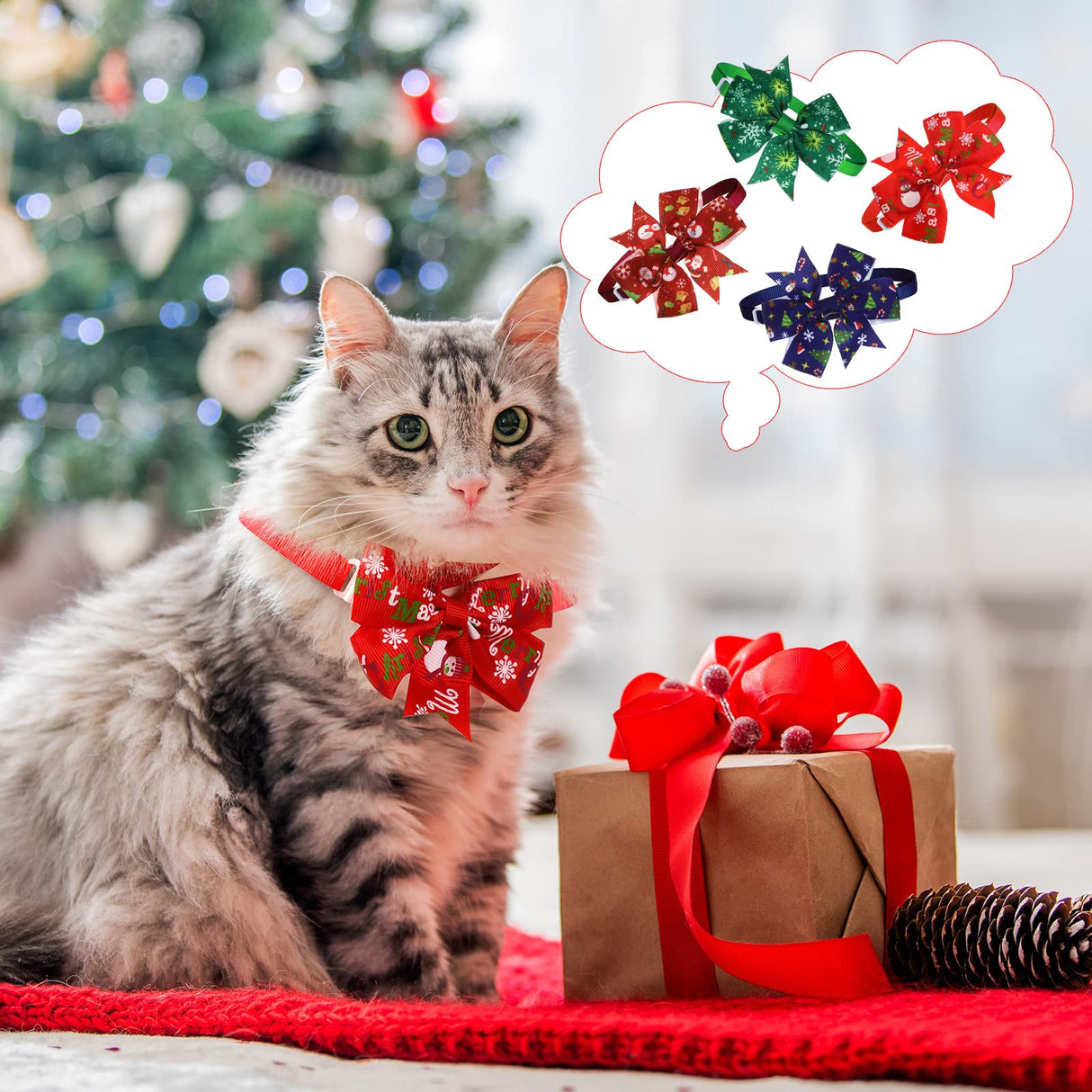 40 Pcs Christmas Dog Bow Ties Set 26 Christmas Pet Bowties 10 Santa Snowman Necktie 4 Winter Dog Bandana Xmas Grooming Accessories for Holiday Pet Outfit Winter Gift