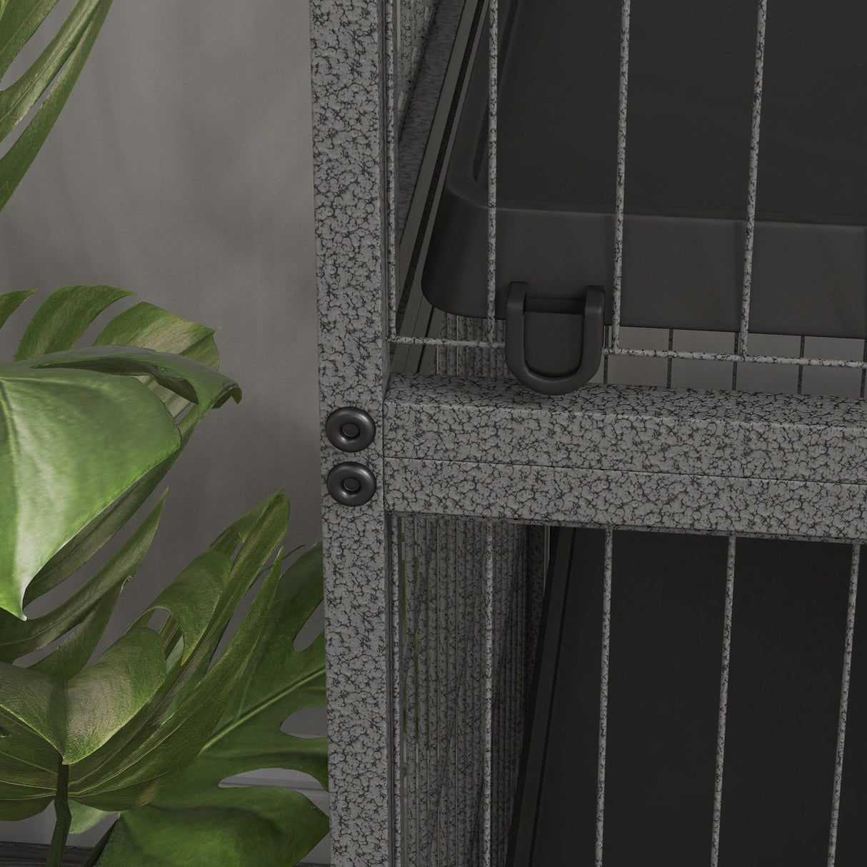 PawHut 50" 5-Tier Small Animal Cage, Ferret Cage, Large Chinchilla Cage with Hammock Accessory & Heavy-Duty Steel Wire, Small Animal Habitat with 4 Doors, Removable Tray, Gray