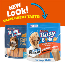 Load image into Gallery viewer, Purina Busy Bone Adult Dog Chew Bone Treats, Peanut Butter - 10 ct. Pouch