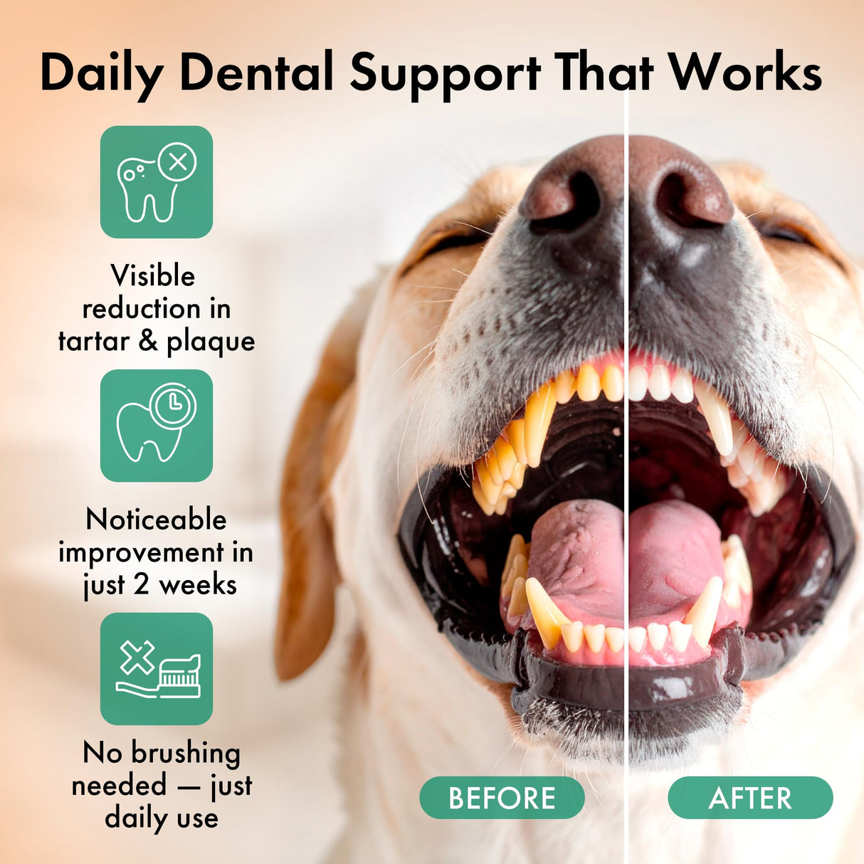 Dog Dental Powder – Dog Breath Freshener – Plaque Off and Tartar Remover for Dogs, Bad Breath Treatment, Natural Tooth Cleaning Powder for Dogs of All Breeds – Oral Care Supplement – Duck Flavor