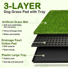 Load image into Gallery viewer, Dog Grass Pad with Tray, 34''X23'' Large Artificial Turf Grass Potty, Reusable Puppy Pee Pads for Dogs, Portable Dog Litter Box for Indoor/Outdoor Potty Training Toilet