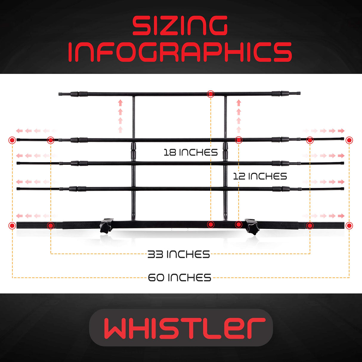 WHISTLER Dog Barrier for SUV's, Cars & Vehicles, Heavy-Duty - Universal Fit Adjustable Pet Barrier