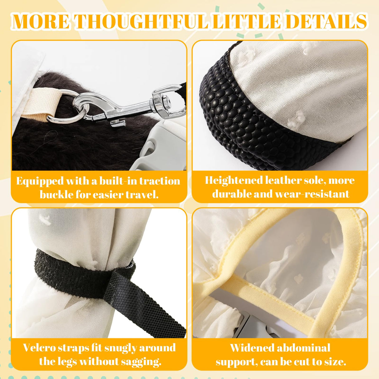 Anti Dust Pants with Shoes for Dogs, Dog Suspenders Boots, Waterproof Protective Dog Clothing, Medium Size, Jacquard Chiffon Waterproof Coated Fabric