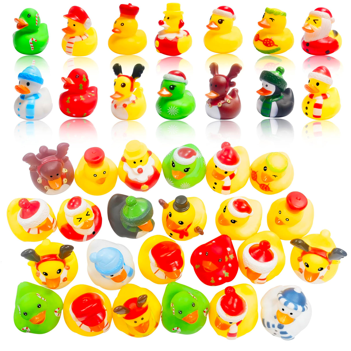 27 PCS Christmas Rubber Ducks Baby Showers Accessories Jeep Bath Toys for Kids Christmas Party Favors,Gift Exchange,Christmas Stocking Stuffers(Christmas)