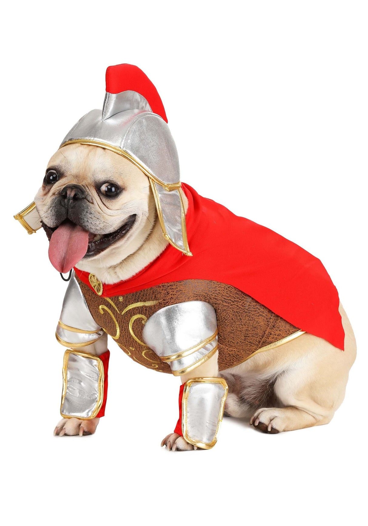 Fun Costumes Greek Medieval Dog Costume Armor Faux Leather Warrior Outfit for Pets Halloween Cosplay XL